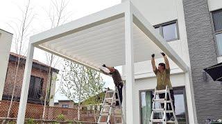 Process of Building Electric Pergola That Automatically Opens the Sky in One Day