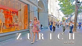 SWITZERLAND ZURICH  Stroll through elegant City from Europaallee to Bahnhofstrasse 4K Walking tour