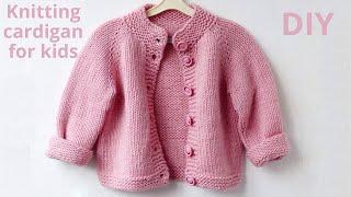 Knitting pattern "The Pouder Cardigan" for kids. Fast and easy knit (review).