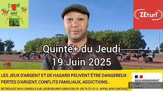 MAX 1-2-3 Turf vos pronostics Quinté+ du Jeudi 19 Juin 2025 ‎@max1-2-3turfvospronosticsh2