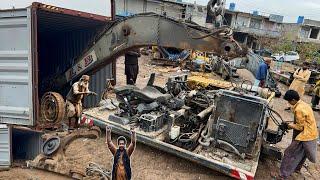 Skills of Pakistani Mechanics as They Assemble South Korean Excavator Parts Into Heavy Duty Machines