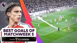 The BEST Goals of Matchweek 5 | FT Calafiori, Diaz, Jackson and MORE!