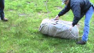 How to manty a bale of hay.