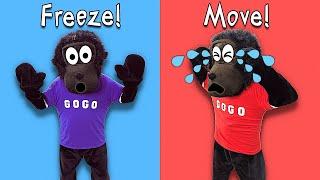  Freeze Dance | Action Songs For Kids | Brain Breaks | Gogo Gorilla Kids Music & Educational Videos