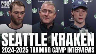 Derek Laxdal, Shane Wright & Berkly Catton Discuss Seattle Kraken 2024-2025 Rookie Camp Kicking Off