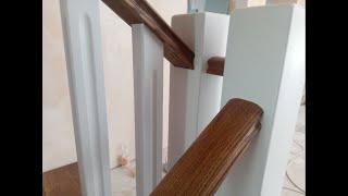 2. Монтаж поручня к опорным столбам лестницы, часть 2. Install a stair handrail. p2