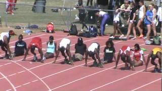 49er Classic 2011, 100m final Ben Major 4th 10.56, Atolani Akinkuotu 6th 10.69