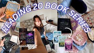 finishing EVERY BOOK SERIES i'm in the middle of ‍️ | reading my physical tbr vlog