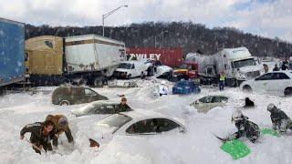 Chaos in New York and Ontario! Wild snow storm paralyzes vehicles and traffic today