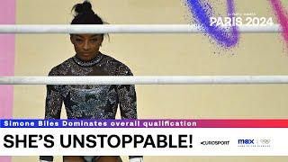 Simone Biles DOMINATES with Remarkable uneven bars routine  #Paris2024 