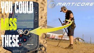 Minelab Manticore metal detecting on the beach uk
