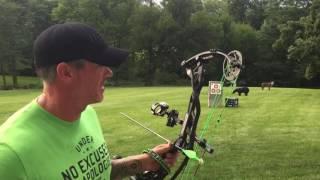 Joe Rogans bow at 80 yards after new strings