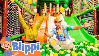 Blippi's Fun Playtime at the Indoor Playground! Learn and Explore with Shawn Johnson!