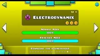 "Geometry Dash" level 15 - Electrodynamix (100%)