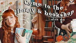 come to the library & bookshopping with me on a sunny spring day ️ + book haul