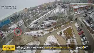 ДТП (авария г. Волжский) ул. Мира - ул. Александрова, сквер "Дом Быта" 14-02-2024 14-58