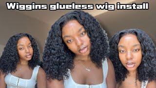 EASY Glueless Wiggins Hair Install || PRE EVERYTHING READY & GO | 18 inch 7x5 lace closure curly wig