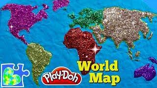 World Map for Kids:  Learn the Continents! Play-Doh Puzzle of The Earth