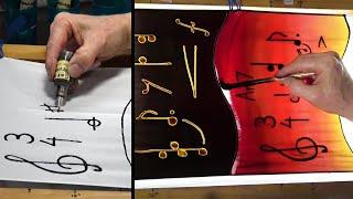 Silk Painting with Colored Resist - Music Note Scarf Tutorial