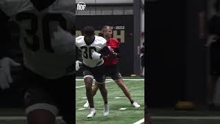 Saints rookie QB Tyler Shough finds rookie RB Devin Neal at Saints rookie minicamp #nfl #saints