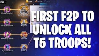 WORLD RECORD! 1st F2P To Unlock ALL T5 Troops! | Call of Dragons