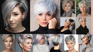 2024 In Trending Grey Pixie Cut & Short Haircut Styles