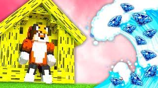 HOUBOVÝ DŮM VS ŠÍLENÁ DIAMANTOVÁ TSUNAMI V MINECRAFTU !!!  | Taiky  Mermo 