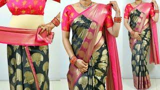 How to drape silk saree perfectly | simple look silk saree draping perfectly for beginners