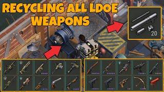 I RECYCLED ALL TYPES OF WEAPONS IN LDOE! - WHAT CAN YOU GET FROM RECYCLING GUNS? - LAST DAY ON EARTH