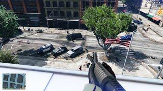 GTA 5 - First Person Police Station Shootout + Ten Star Escape