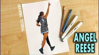 How to draw WNBA players / Angel Reese / Chicago Sky / WNBA / Bayou-Barbie / Chi-Barbie