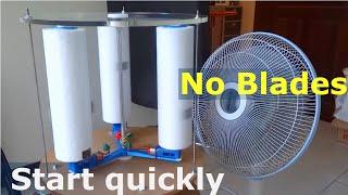 Magnus effect vertical axis wind turbine, No blade, start quickly