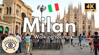 Milan, Italy  Lombardy 4K "WALKING TOUR" | Walking tour with subtitles! - Fashion - ASMR