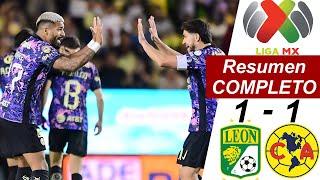 Leon vs America 1-1 Resumen Y Goles COMPLETO | Apertura | Liga MX 2024  Jornada 11