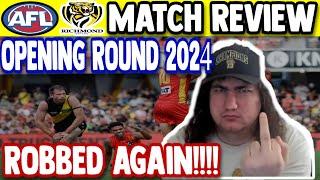 RICHMOND ROBBED IN FRONT OF ME AGAIN- AFL Richmond vs Gold Coast | Opening Round 2024 | Match Review