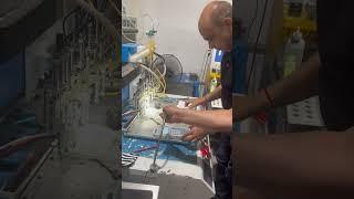 Customer to learn automatic pvc dripping machine and baking machine