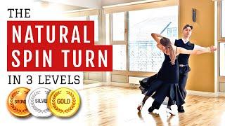 The Natural Spin Turn in 3 Levels  Slow Waltz - Ballroom Lesson