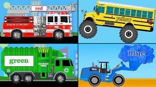 Learning Colors Collection Vol. 1 - Learn Colours Monster Trucks, Fire Engines, Garbage Trucks