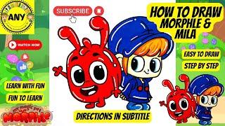 HOW TO DRAW MORPHLE AND MILA | EASY STEPS | #viral #draw #anythinginstantly #morphle #morphleandmila