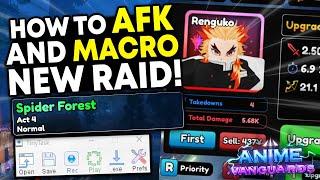 How To AFK MACRO Rengoku In The New DEMON SLAYER RAID In Anime Vanguards