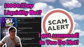 Scam Alert! | Make $1000 Daily On Uniswap Liquidity bot? | Do Not Fall For It