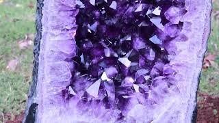 CosmicCuts: Huge Amethyst Geode Pair 76.25 Crystals And Stones GG-08s