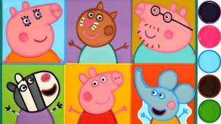 Peppa Pig Family, Friend face Jelly Coloring & Painting | Belajar Menggambar Mewarnai untuk keluarga