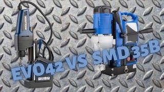 Магнитные сверлильные станки Evolution EVOMAG 42 vs 3Keego SMD 35B.