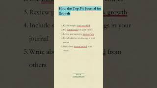 How the Top 3% People Journal for Growth #motivation #growth #mindset