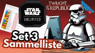 Sammelliste Set 3 | Star Wars: Unlimited