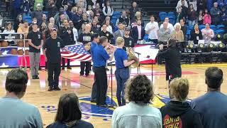 Santa Cruz Symphony / Brass Over Bridges players perform National Anthem