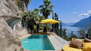 Mediterranean holiday villa with panoramic views of Lake Maggiore in Brissago, Switzerland, for sale