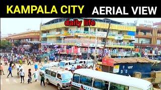 Uganda Kampala City- downtown, daily life aerial view.