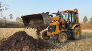 Jcb 3dx Backhoe Machine Mahindra Swaraj New Eicher Sonalika Tractor Over LoadingTrolley Truck video